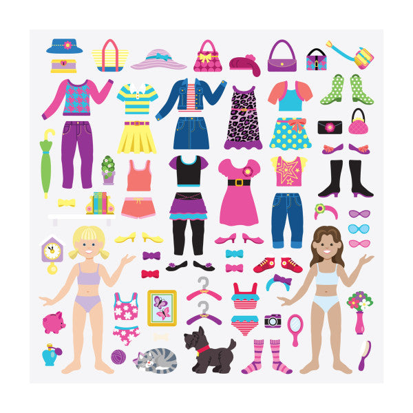 Melissa & Doug -Puffy Reusable Sticker Set Dress Up (Kabartmalı Tak Çıkar Çıkartma - Giydirme Seti)