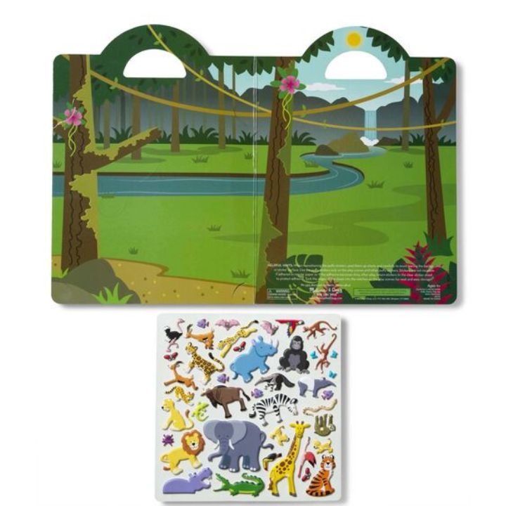 Melissa & Doug -Puffy Reusable Sticker Set-Safari (Kabartmalı Tak Çıkar Çıkartma - Safari)