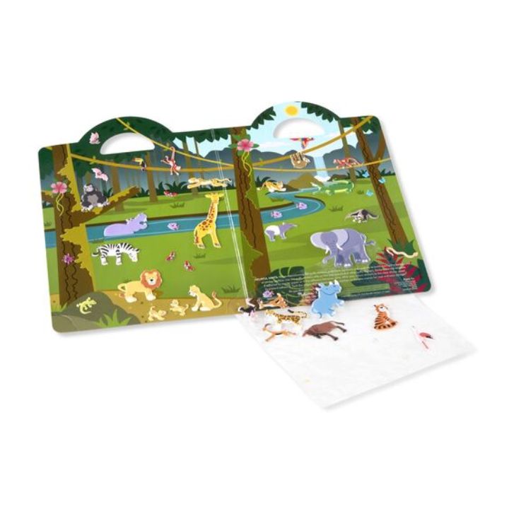 Melissa & Doug -Puffy Reusable Sticker Set-Safari (Kabartmalı Tak Çıkar Çıkartma - Safari)