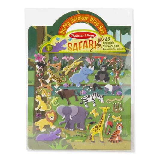 Melissa & Doug - Puffy Reusable Sticker Set-Safari (Kabartmalı Tak Çıkar Çıkartma - Safari)