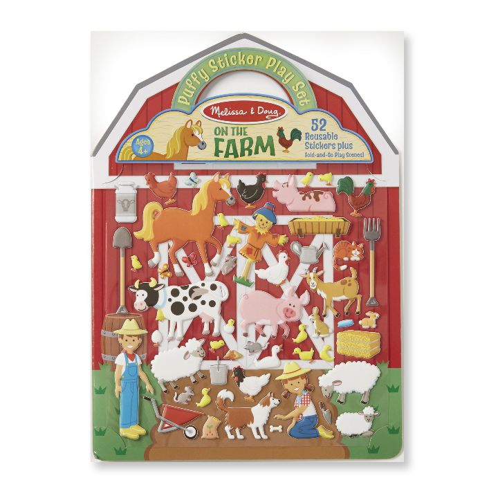 Melissa & Doug -Puffy Reusable Sticker Set-Farm (Kabartmalı Tak Çıkar Çıkartma - Çiftlik)