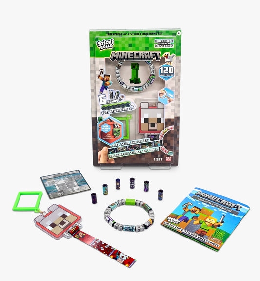 Sticki Rolls Minecraft 120 Sticker Pendant - Bileklik + Çanta Klipsi