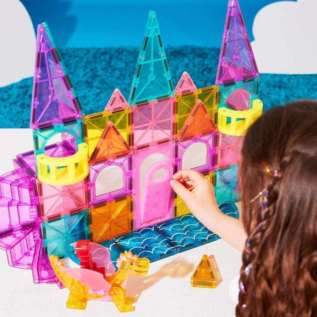 MAGNA-TILES® - Castle DLX + microMAGS - Prenses Şatosu - 48 Parça