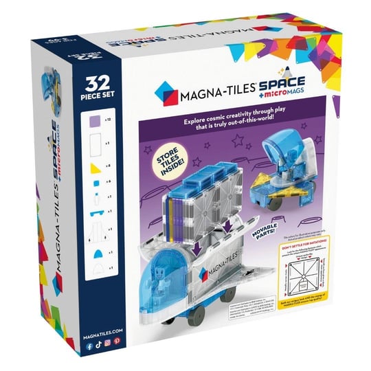Magna-Tiles - Space + microMAGS - Uzay 32 Parça
