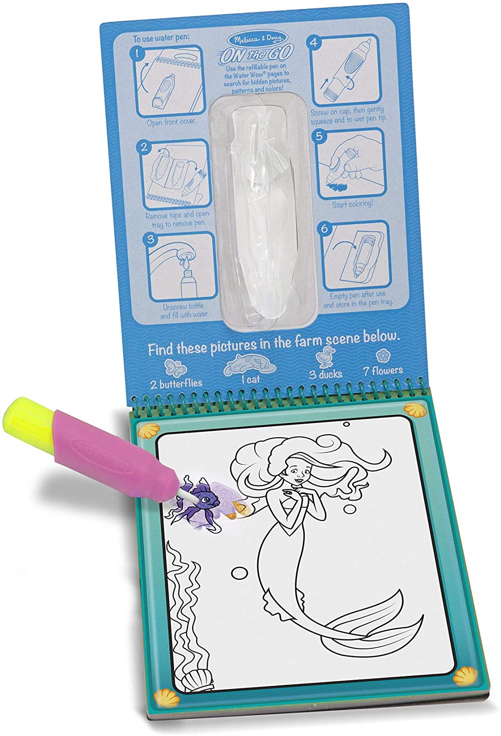 Melissa & Doug - Water Wow Sulu Kalem ile Boyama Kitabı - Peri Masalı