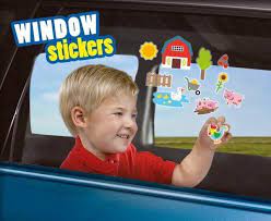 Window fun Farm (Çiftlik Pencere eğlence seti - sticker ve boyama kalemleri)