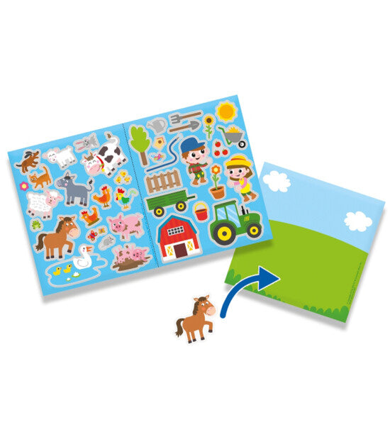 Window fun Farm (Çiftlik Pencere eğlence seti - sticker ve boyama kalemleri)