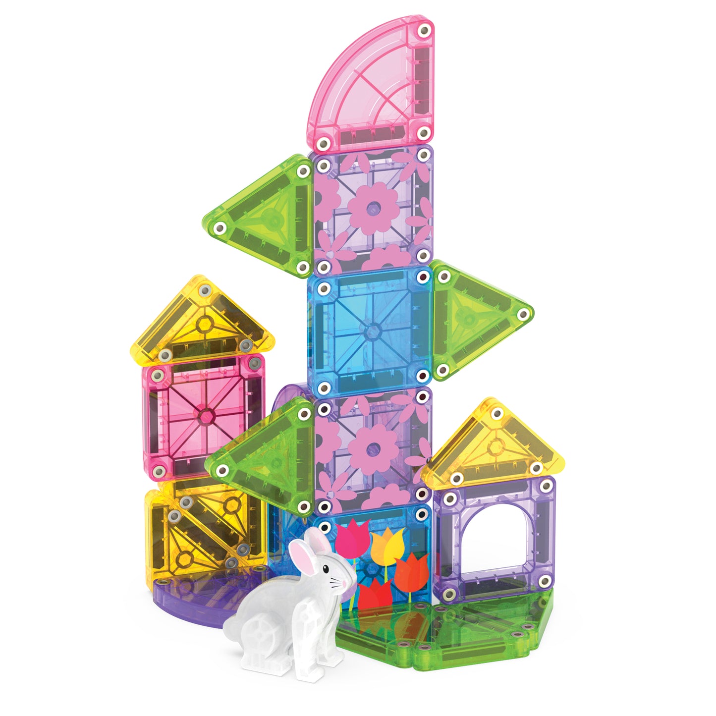 Magna-Tiles - MicroMAGS  Travel Set - Bahar Bahçe Seti Manyetik Bloklar - 24 Parça Spring Garden