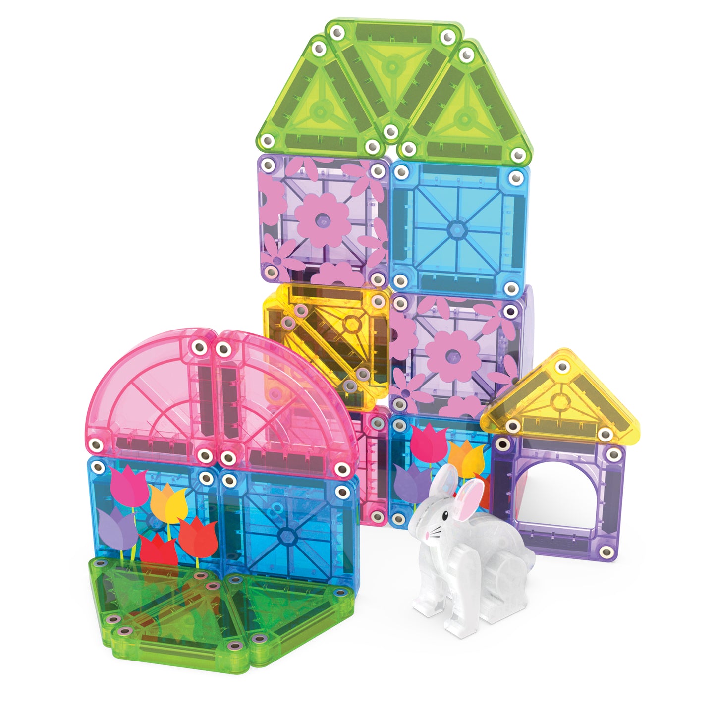 Magna-Tiles - MicroMAGS  Travel Set - Bahar Bahçe Seti Manyetik Bloklar - 24 Parça Spring Garden
