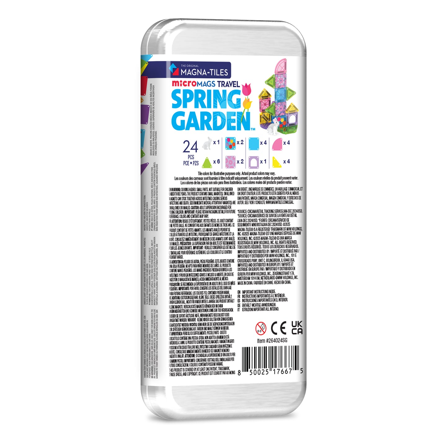Magna-Tiles - MicroMAGS  Travel Set - Bahar Bahçe Seti Manyetik Bloklar - 24 Parça Spring Garden