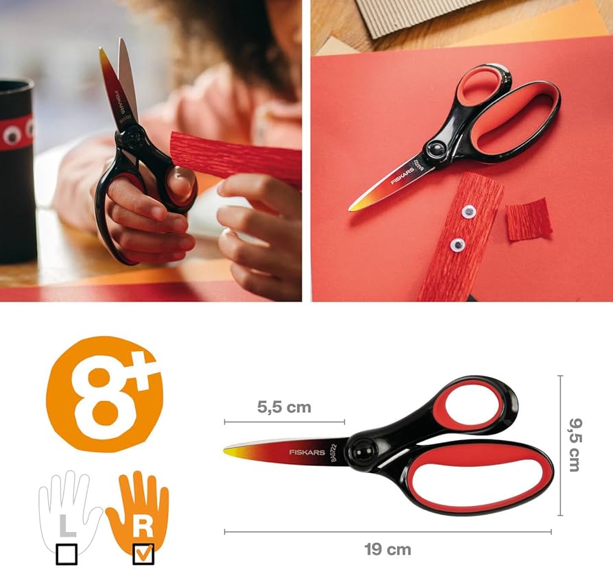 FISKARS OMBRE Scissors 15cm Red SG 16L / Büyük çocuk makası