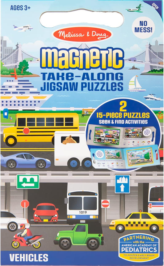 Melissa & Doug Mıknatıslı Yapboz Seti - 2x15 - Araçlar