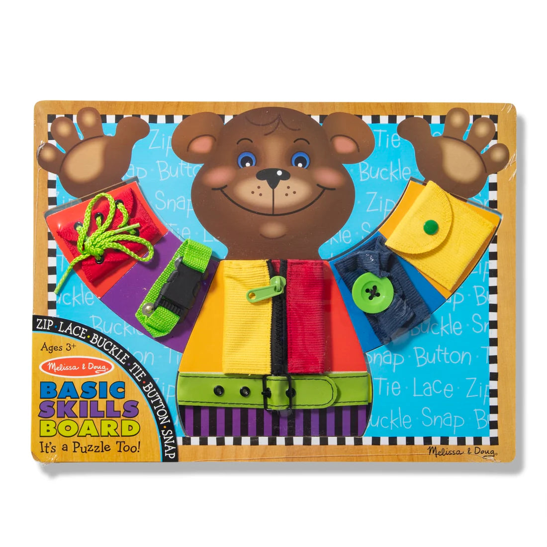 Melissa & Doug Basic Skills Puzzle Board (Ahşap Temel Beceri Geliştirme Tahtası)