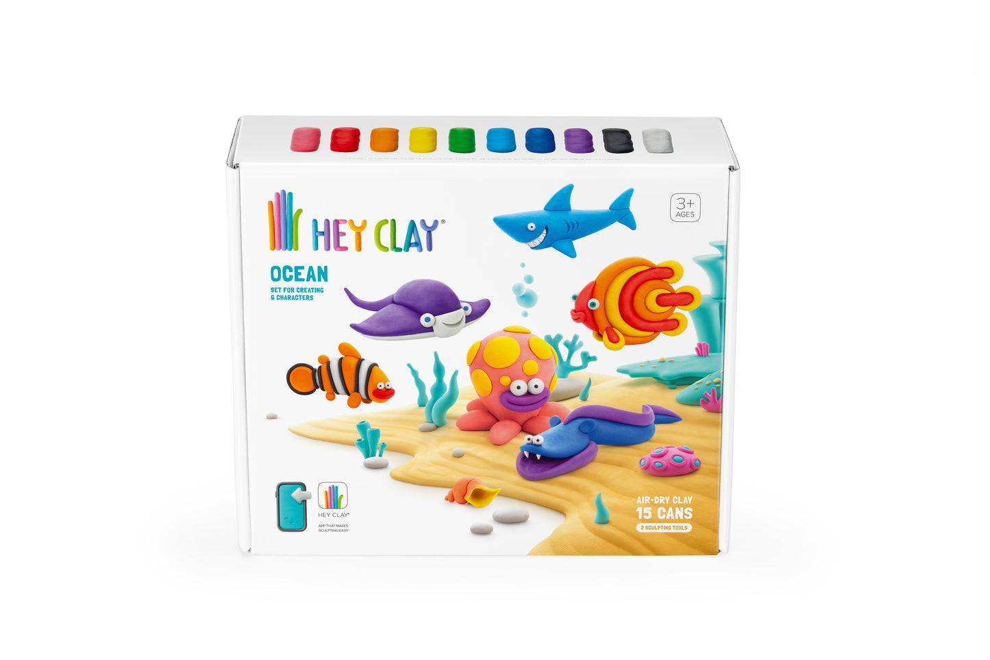 HEY CLAY OCEAN LARGE SET(6 CHARACTERS- 15 CANS)