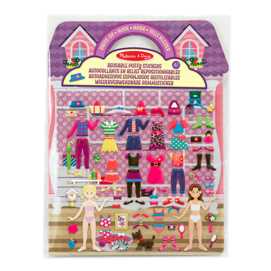 Melissa & Doug -Puffy Reusable Sticker Set Dress Up (Kabartmalı Tak Çıkar Çıkartma - Giydirme Seti)