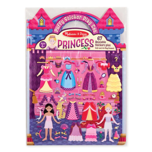 Melissa & Doug -Puffy Reusable Sticker Set-Princess (Kabartmalı Tak Çıkar Çıkartma - Prenses)