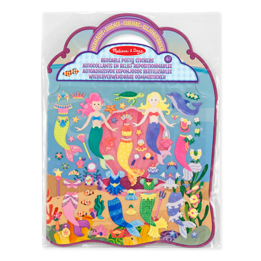 Melissa & Doug -Puffy Reusable Sticker Set - Mermaids (Kabartmalı Tak Çıkar Çıkartma - Denizkızı)