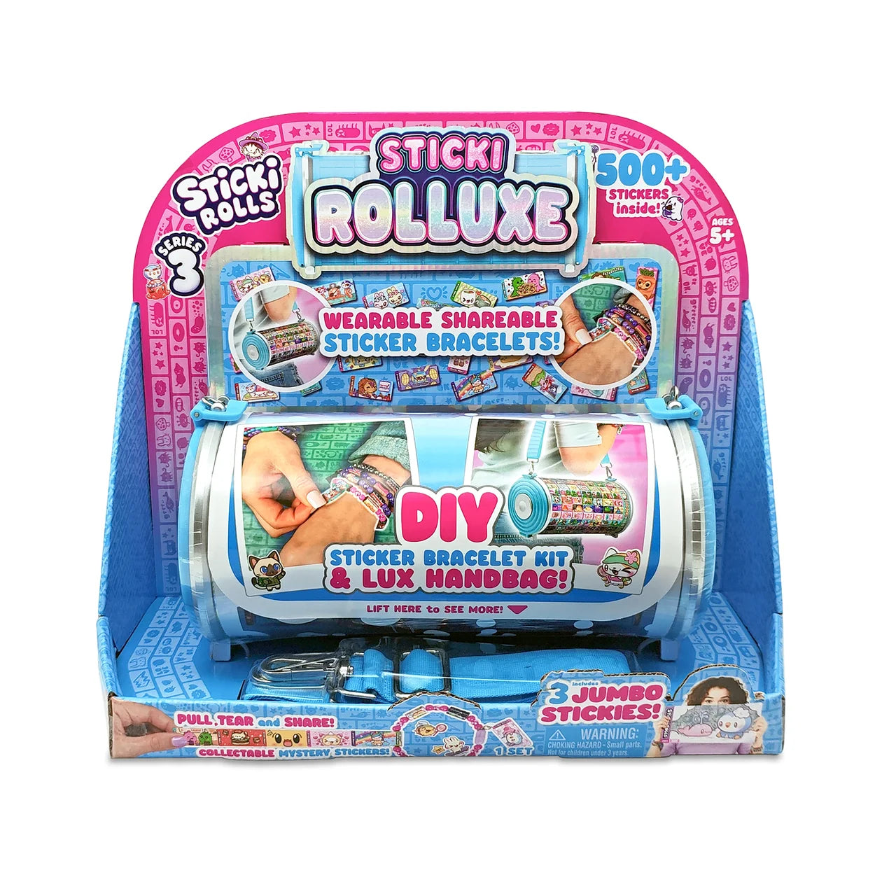Sticki Rolls Rolluxe (Çanta, 500+Sticker, 3 Dev Sticker ,2 Kolye, 10 bilezik, charm ve süsler)