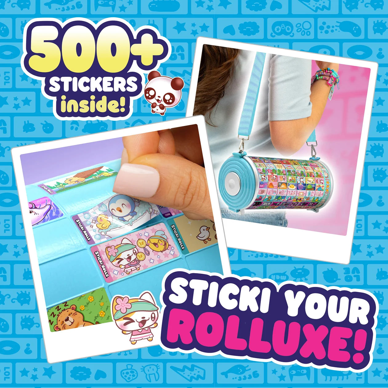 Sticki Rolls Rolluxe (Çanta, 500+Sticker, 3 Dev Sticker ,2 Kolye, 10 bilezik, charm ve süsler)