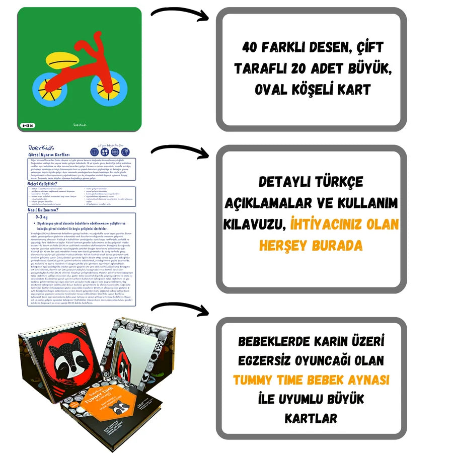 Baby Visual Stimulus Cards (Görsel Uyarım Kartları | Bebek Zeka Kartları)