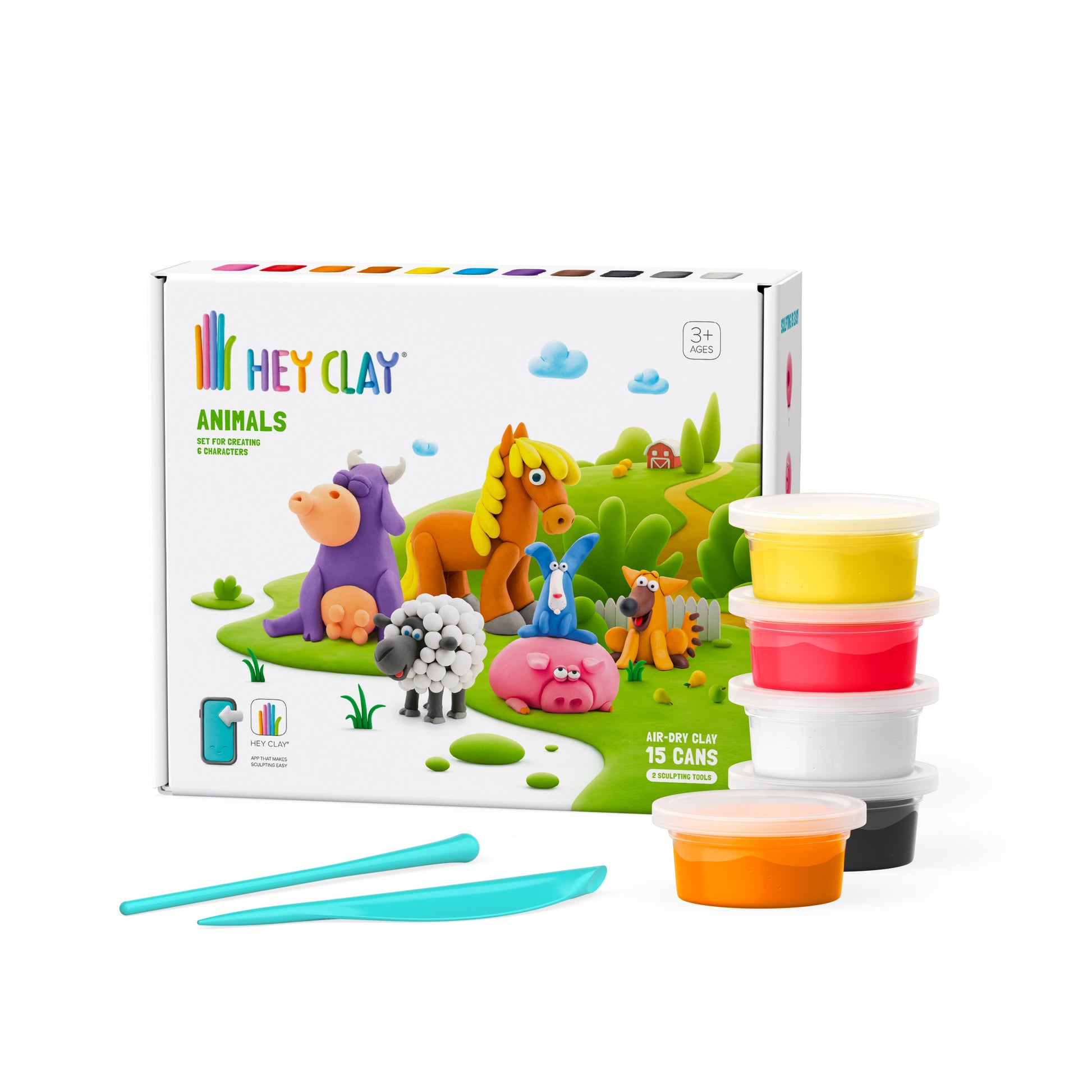 Hey Clay Animals 6 Can Set