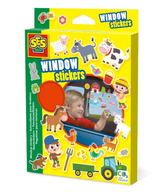 Window fun Farm (Çiftlik Pencere eğlence seti -  sticker ve boyama kalemleri)